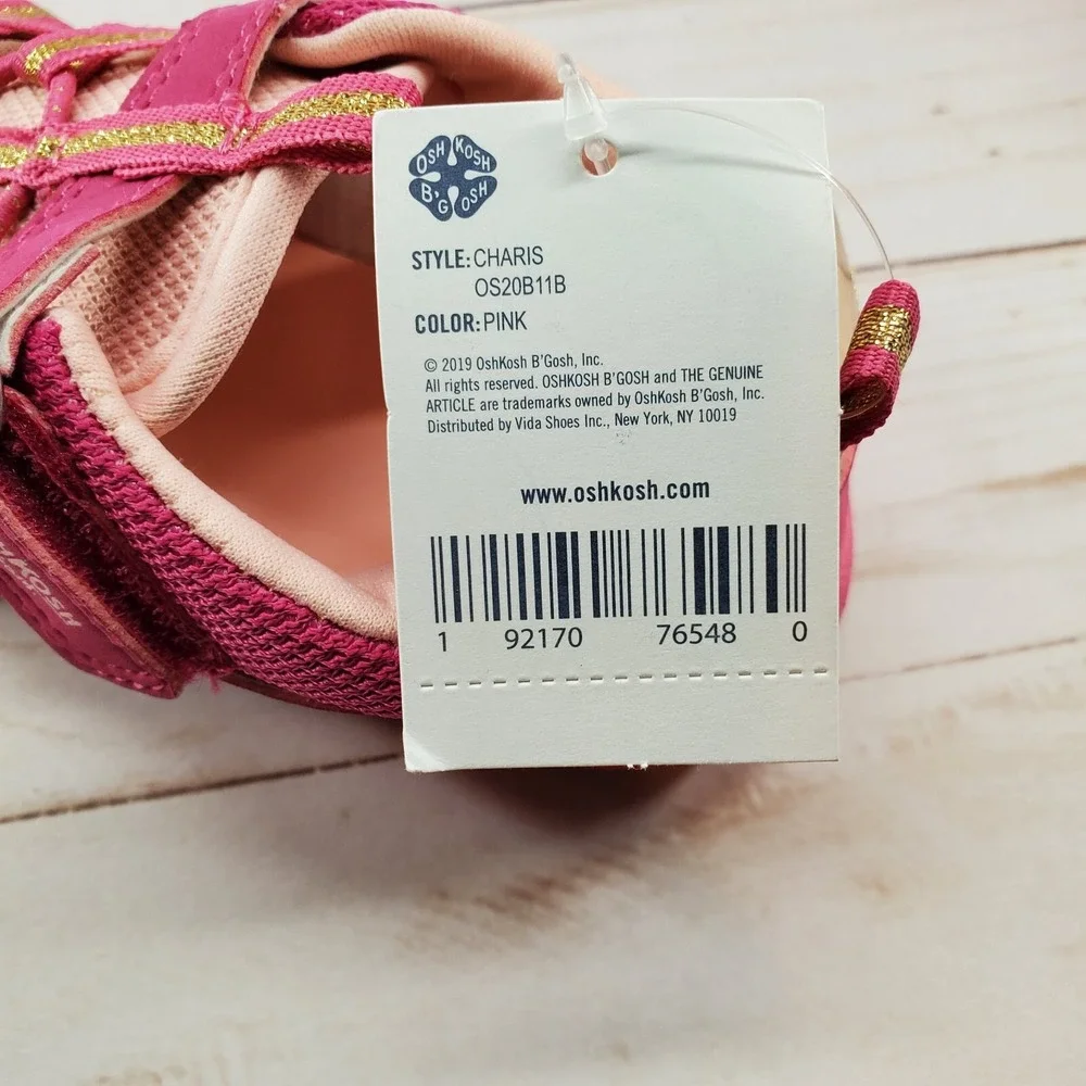 OshKosh Girls Size 11 Sandals Pink‎ Charis Summer Bump Toe